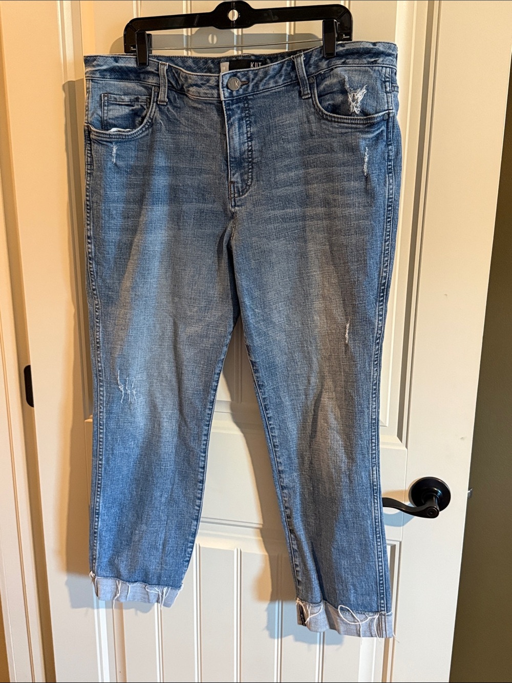 Kut from the Kloth Catherine Fab Ab Boyfriend High Rise Distressed Jeans